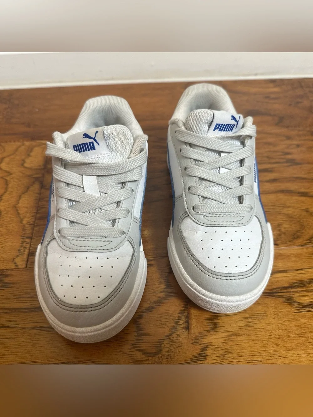 Puma Kids White Blue Sneakers Youth US 12C Casual Shoes